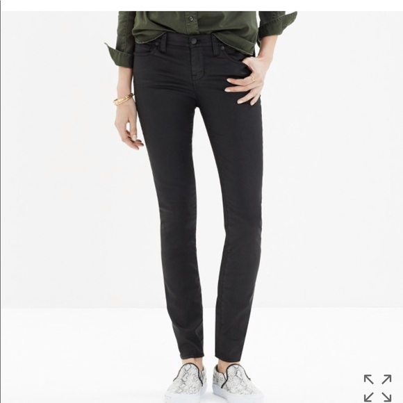 Madewell Denim - Madewell Skinny Skinny Coated Black Pants Size 25